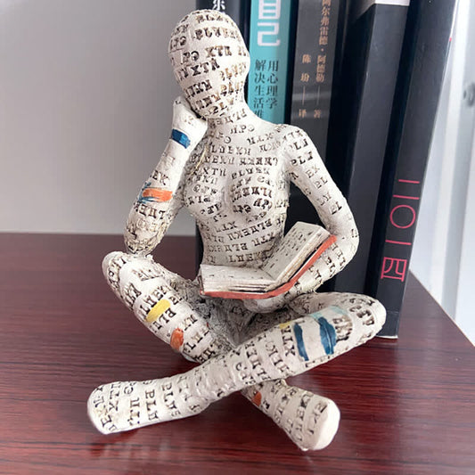 Oriana Lesende Frau Statue - Kunstharz, Ausdrucksstarke Dekoration 0