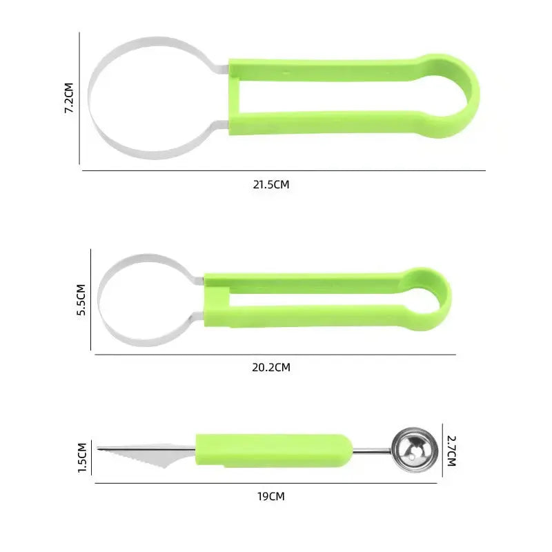 Orino Obstschneider Set - 3-in-1 Kunststoff und Edelstahl 6