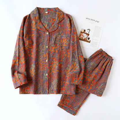 Orvian Loungewear Set - Baumwolle, Vintage Jacquard-Blumenmuster 2