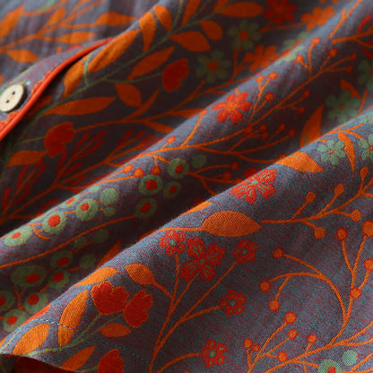Orvian Loungewear Set - Baumwolle, Vintage Jacquard-Blumenmuster 7