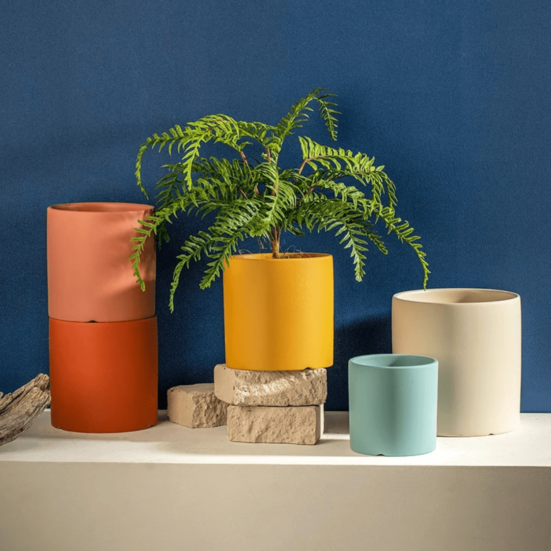 Pflaniva Blumentopf - Keramik, Elegantes Design mit Wasserablaufloch und Untersetzer 3