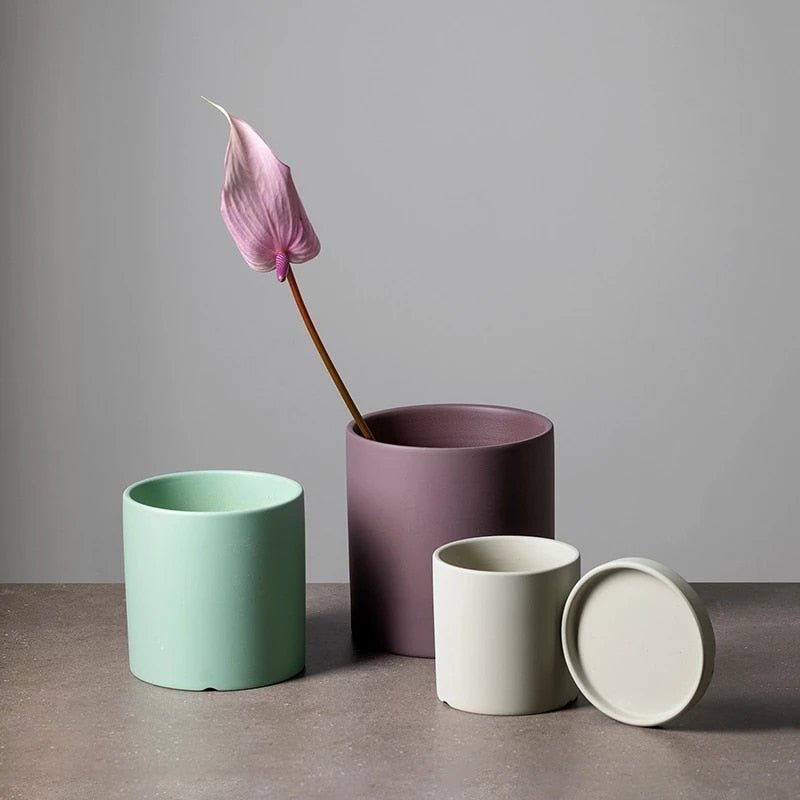 Pflaniva Blumentopf - Keramik, Elegantes Design mit Wasserablaufloch und Untersetzer 4