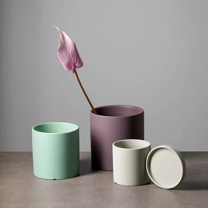 Pflaniva Blumentopf - Keramik, Elegantes Design mit Wasserablaufloch und Untersetzer 4