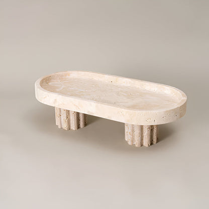 Pietro Serviertablett - Natürlicher Travertin, Minimalistisch 4