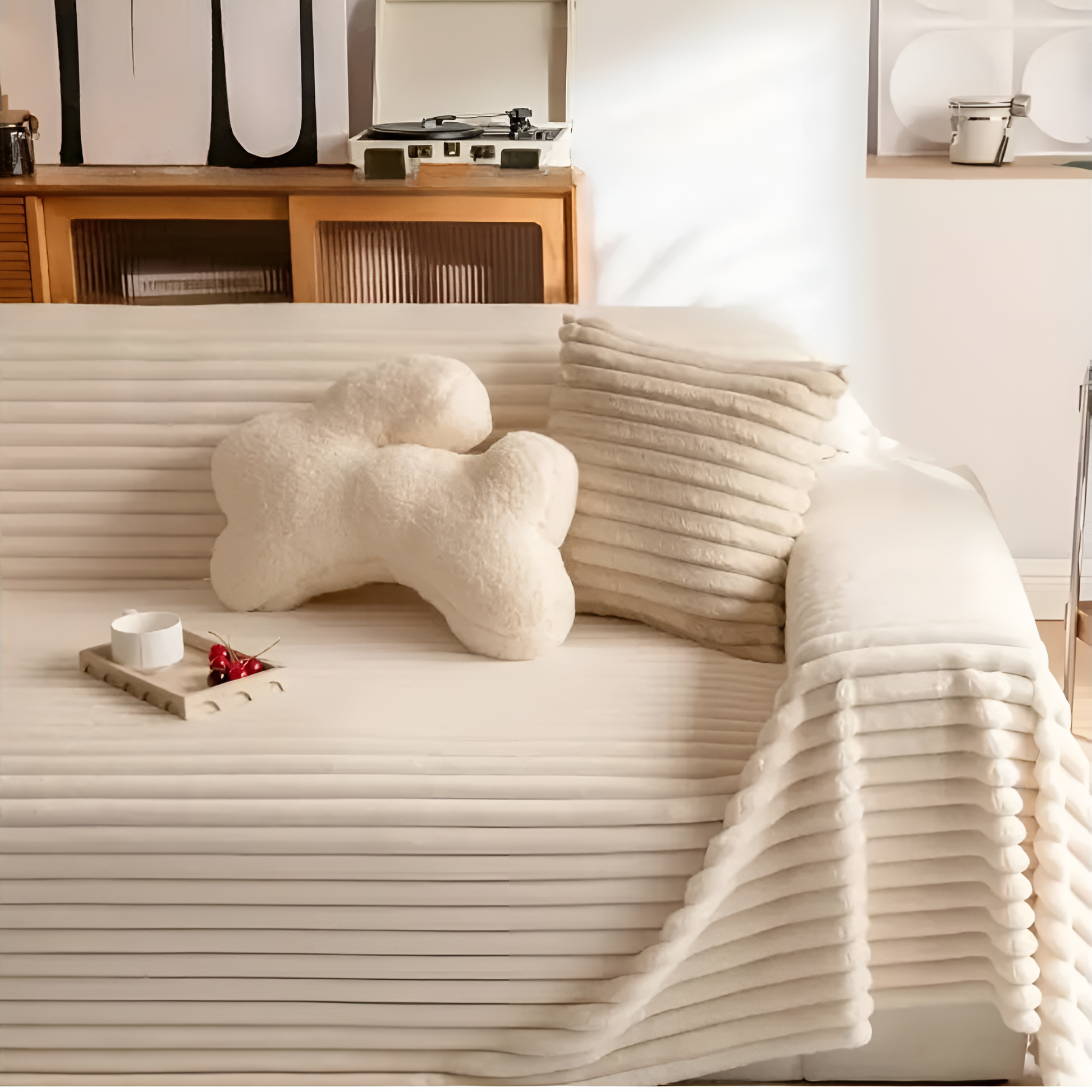 Plura Sofaüberwurf - Plüsch, Gesteppt, Warm 1