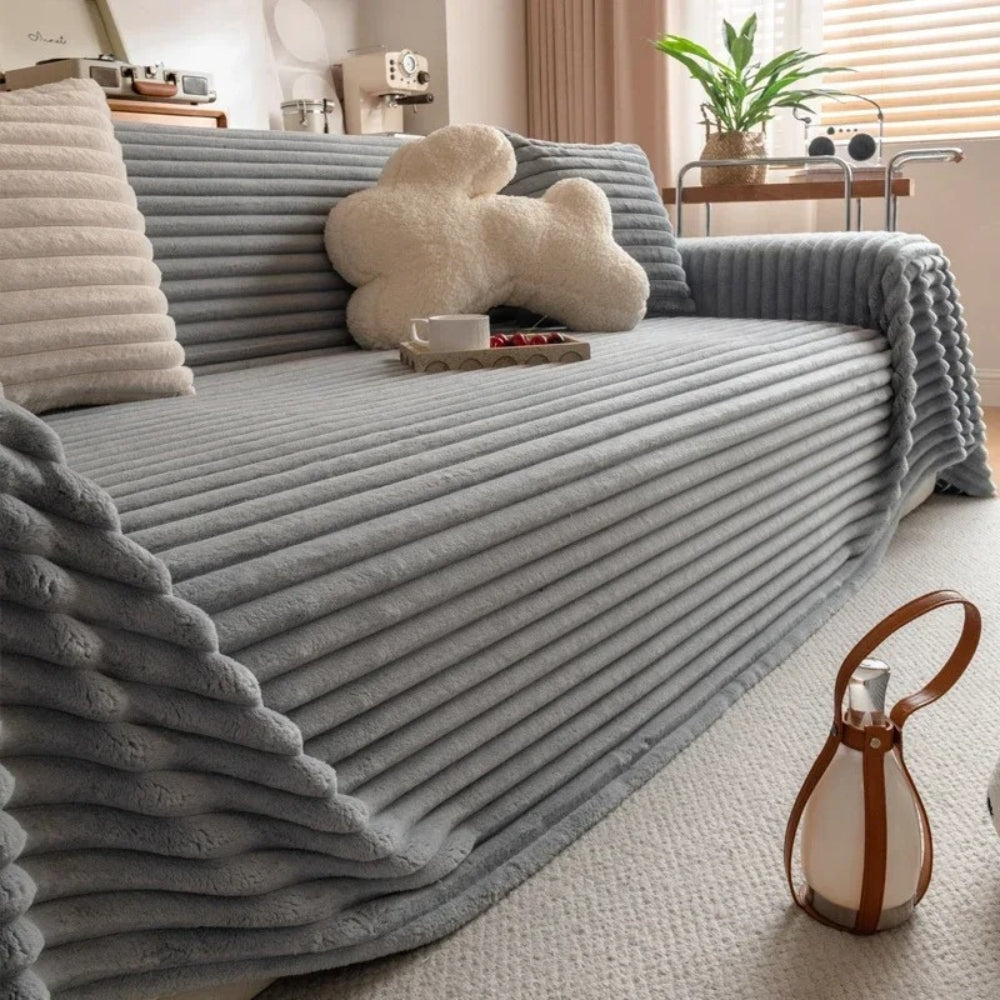 Plura Sofaüberwurf - Plüsch, Gesteppt, Warm 3