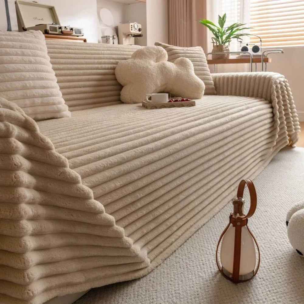Plura Sofaüberwurf - Plüsch, Gesteppt, Warm 4