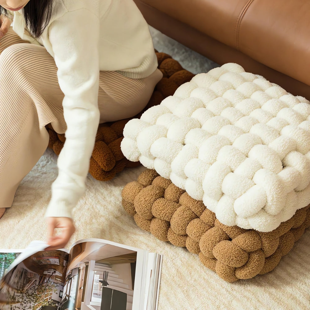 Plüsch Bouclé Kissen - Weicher Lammsamt, Kreatives Design für Sofa und Bett 2