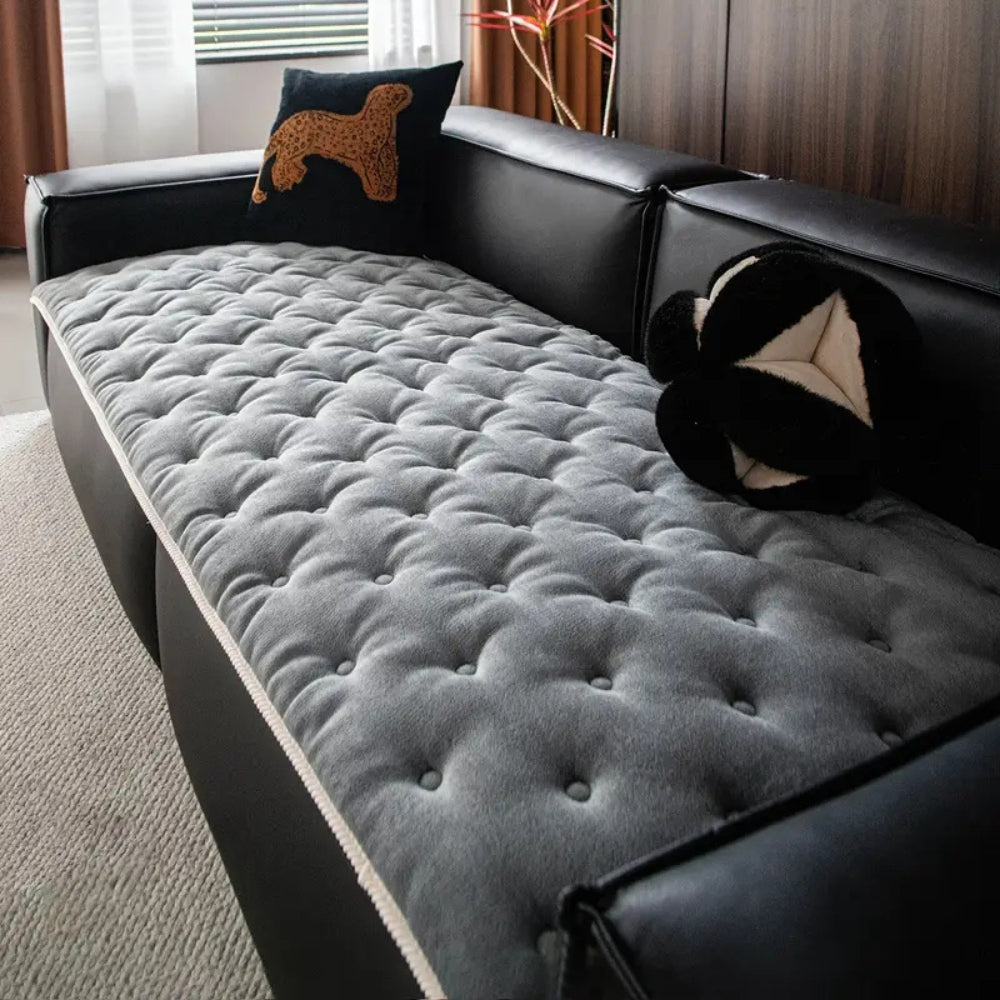 Plushy Sofa Cover - Mikrofasermischung, Luxuriös Getuftet Sofabezug 0