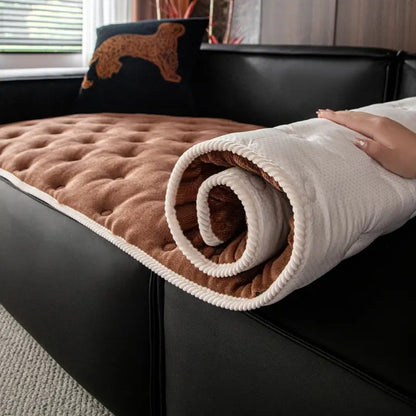 Plushy Sofa Cover - Mikrofasermischung, Luxuriös Getuftet Sofabezug 4