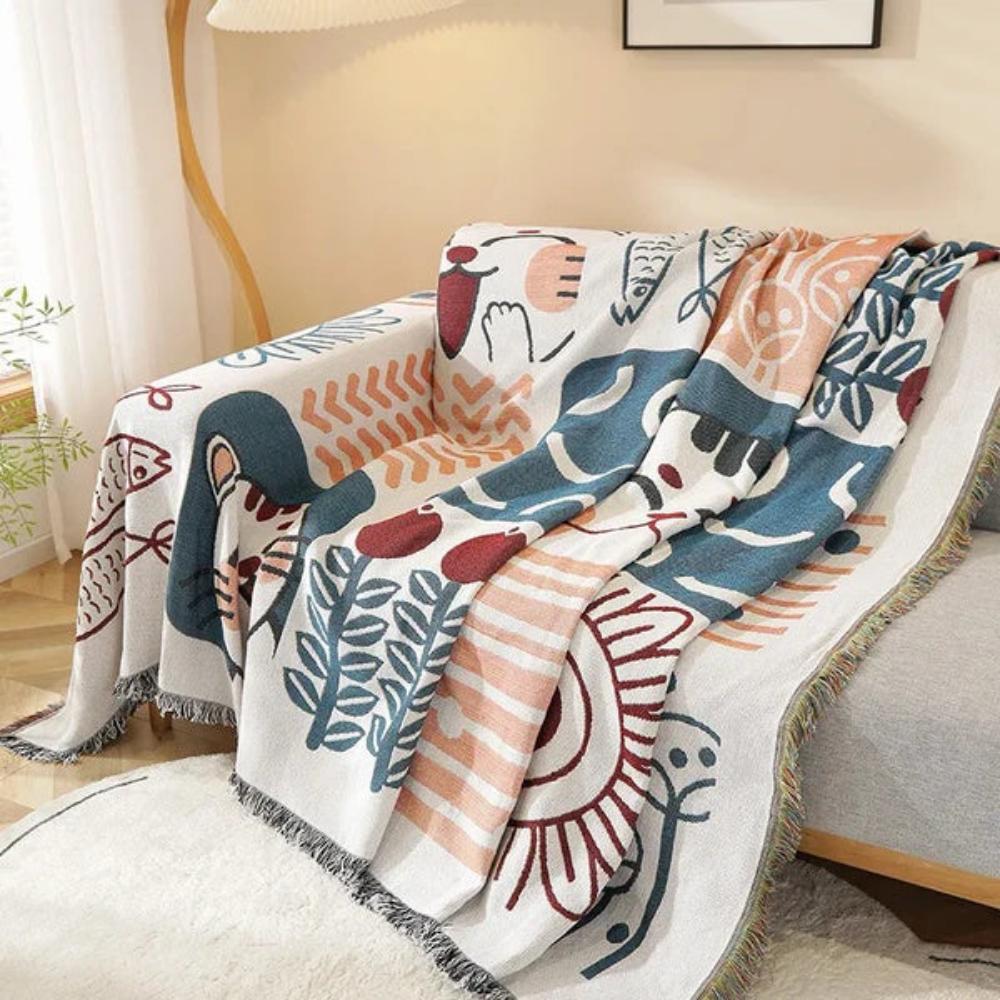 Quaste Tide Sofabezug - Baumwoll-Leinen-Mischung, Atmungsaktiv, Jacquard Design 2