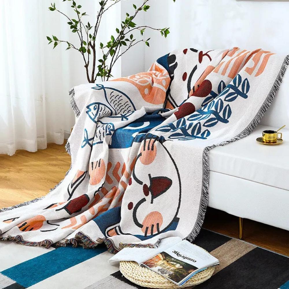 Quaste Tide Sofabezug - Baumwoll-Leinen-Mischung, Atmungsaktiv, Jacquard Design 7
