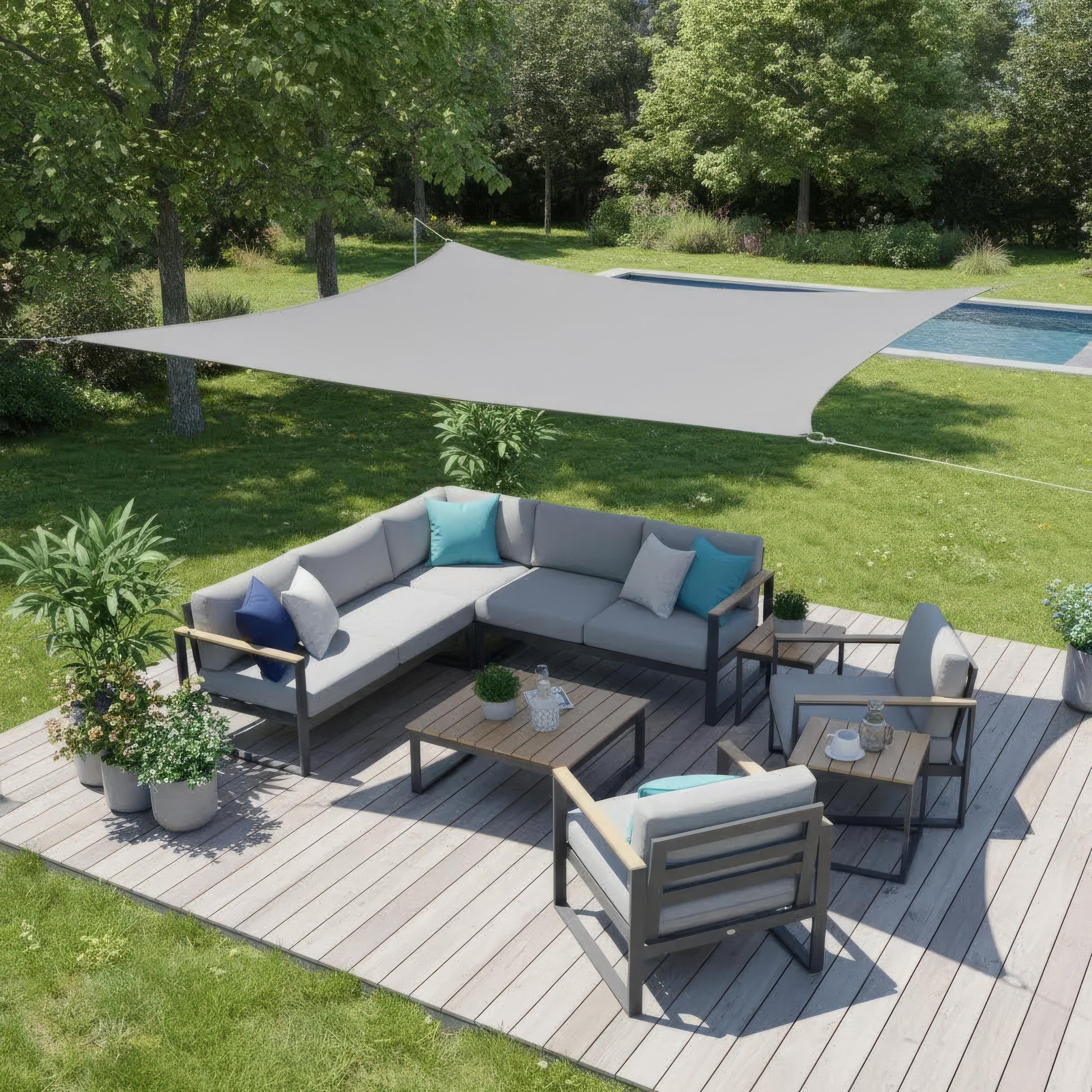 Rivano Sonnensegel Rechteckig - Wasserdicht, UV-Schutz für Terrasse und Balkon 2