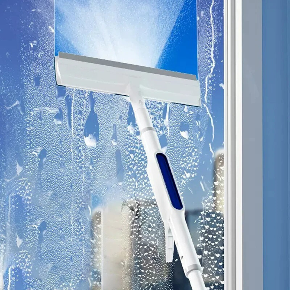 Rivo Fensterreiniger - Rotierender Kopf, Teleskopstiel, Sprühfunktion 0