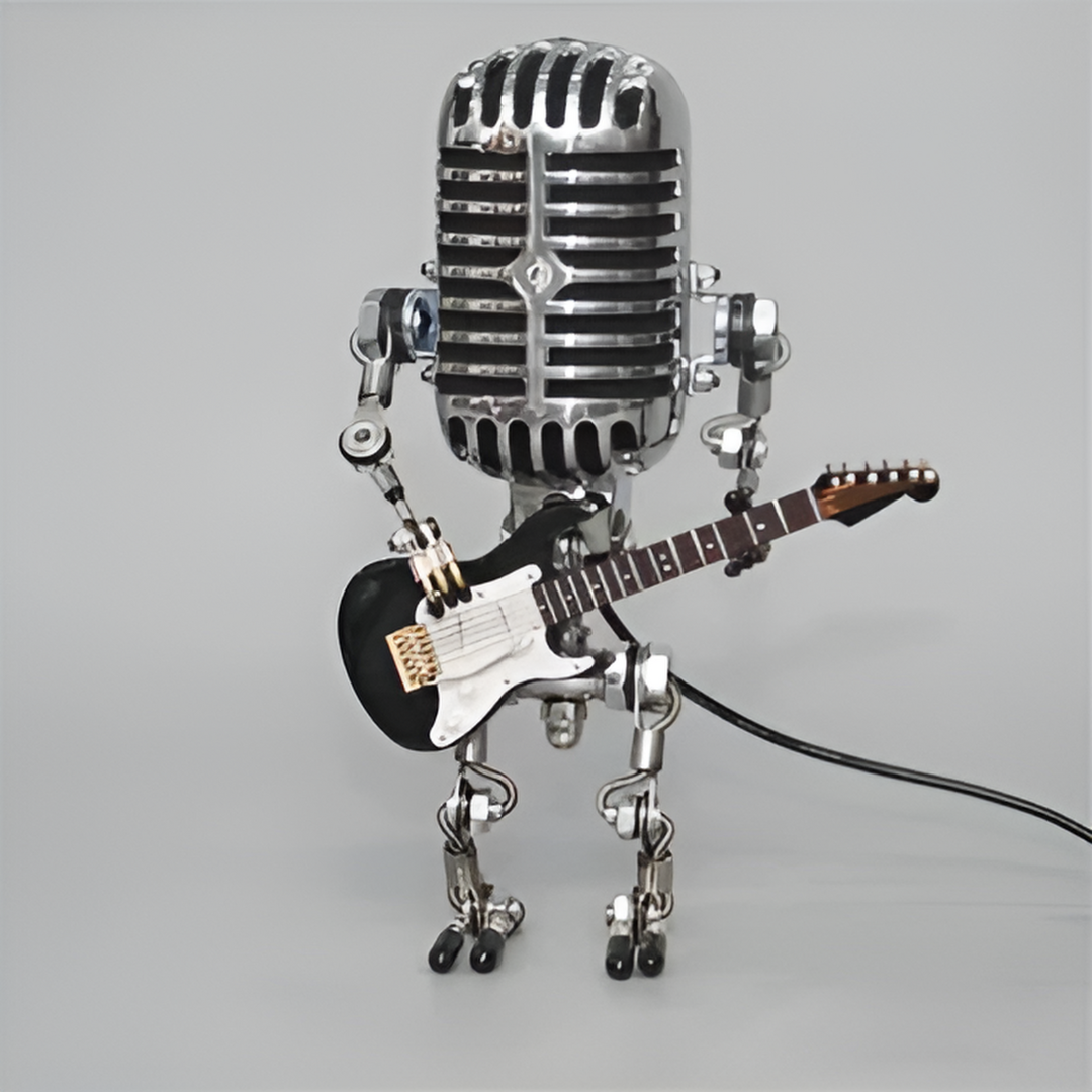 Rivo Tischlampe - Metall, LED Beleuchtung in Gitarrenform 0