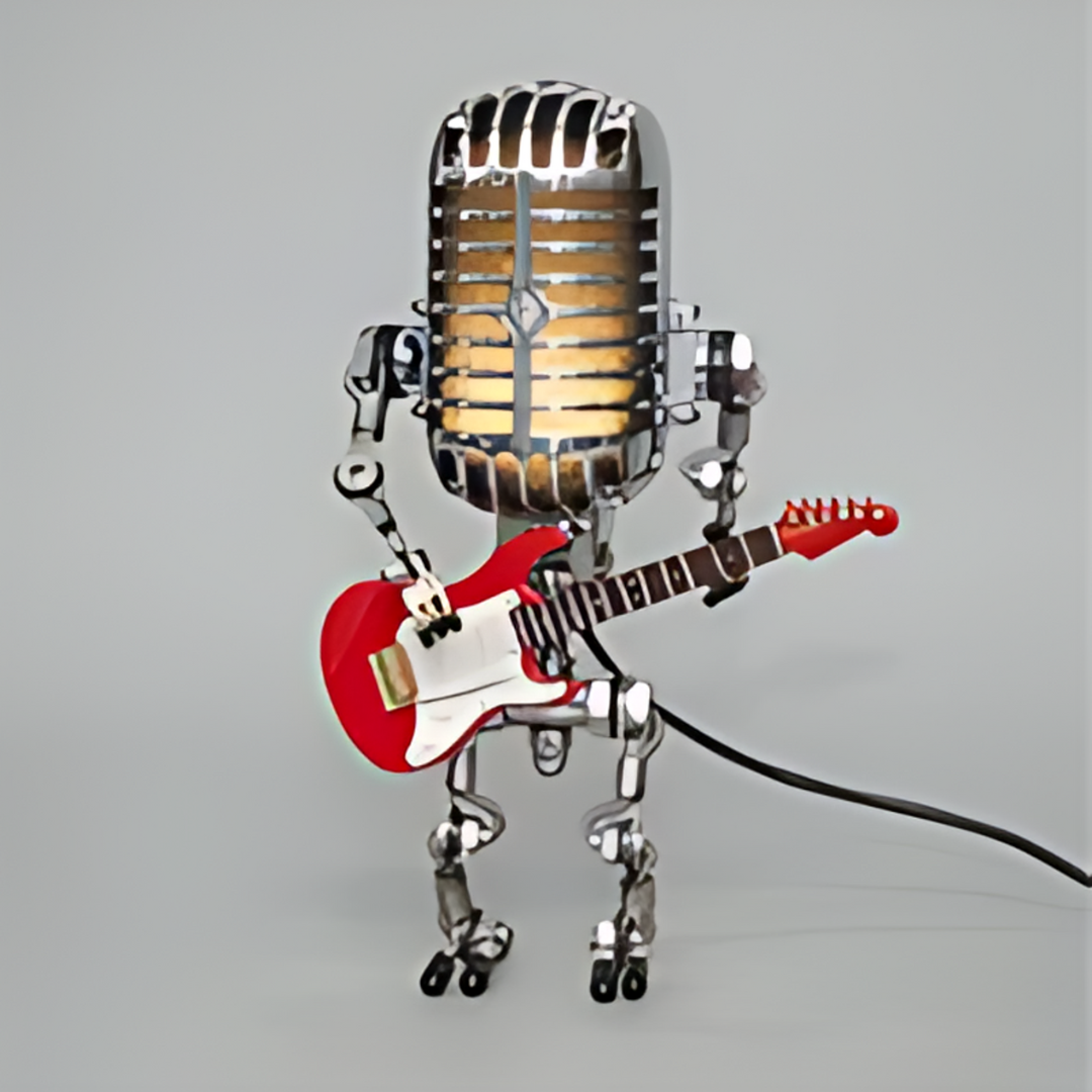 Rivo Tischlampe - Metall, LED Beleuchtung in Gitarrenform 3