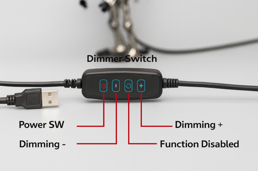 Rivo Tischlampe - Metall, LED Beleuchtung in Gitarrenform 4