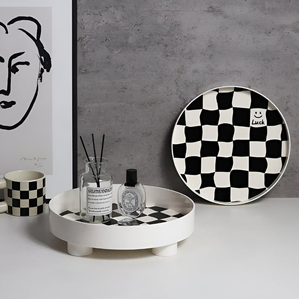 Rondo Aufbewahrungstablett - Robuster Kunststoff, Schachbrett-Design 3