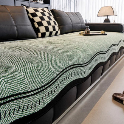 Rufus Sofabezug - Rutschfest, Wellenkante für 3-Sitzer Sofa 3