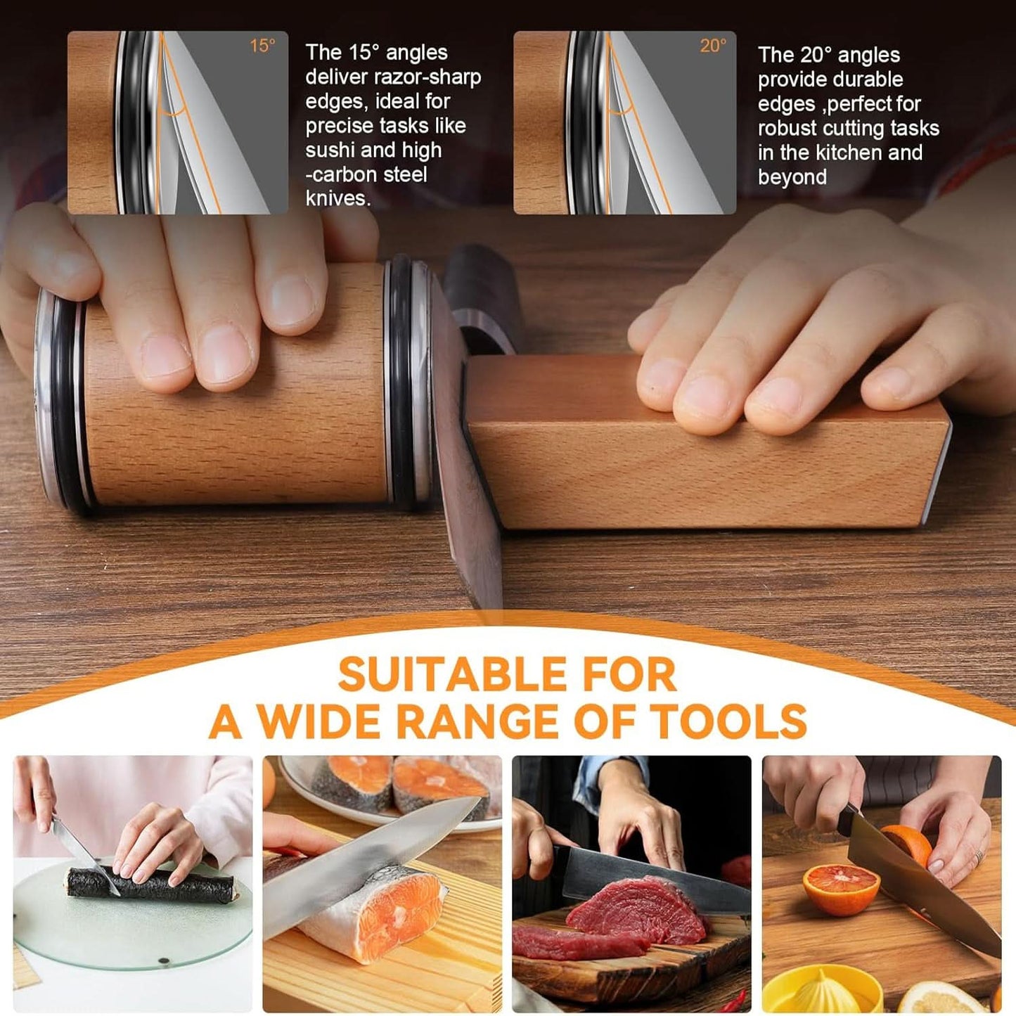 EdgeRoll™ - Rollender Messerschärfer - Präzises Design - Modernes Küchenzubehör
