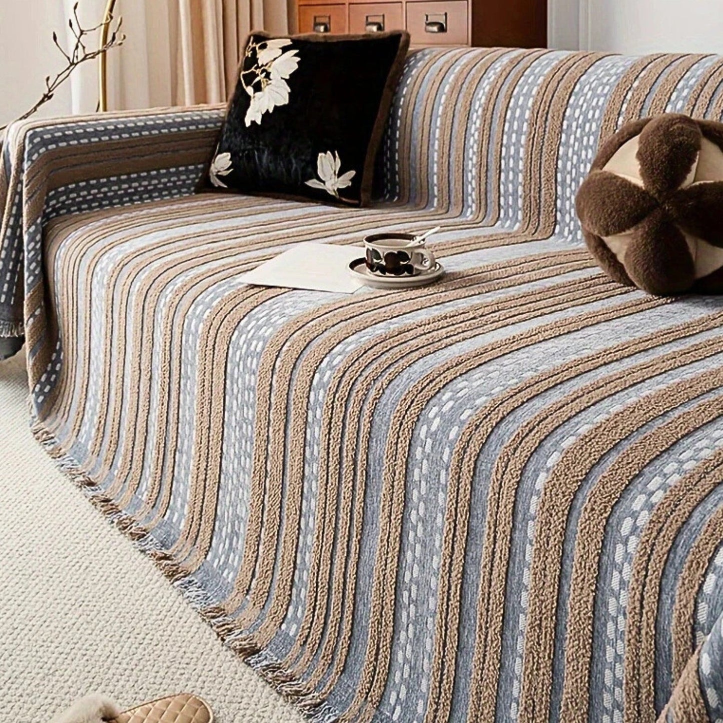 Sahara Sofaüberwurf - Plüsch, Rutschfest im Boho-Stil 1