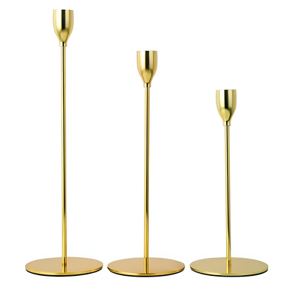 Sento Kerzenhalter Set - Metall, 3-teilig, Für Stabkerzen 1