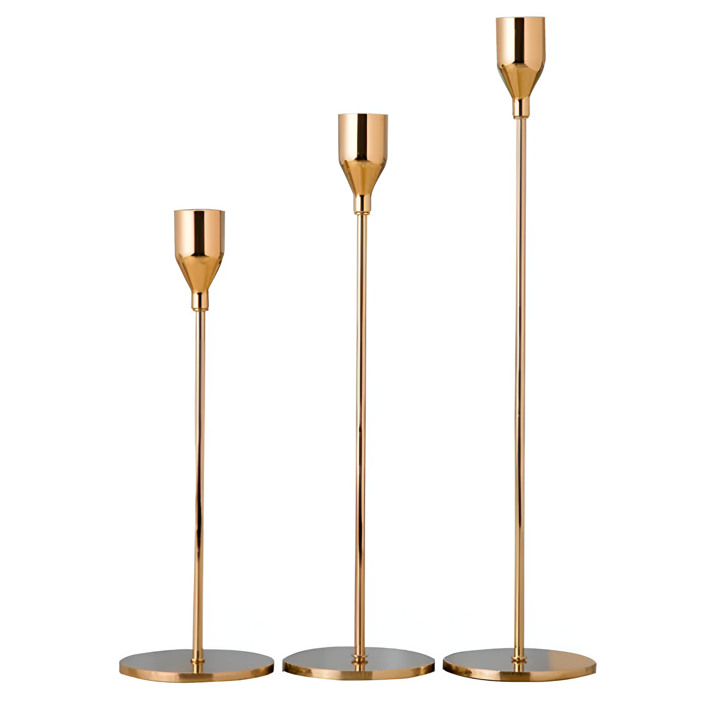 Sento Kerzenhalter Set - Metall, 3-teilig, Für Stabkerzen 2