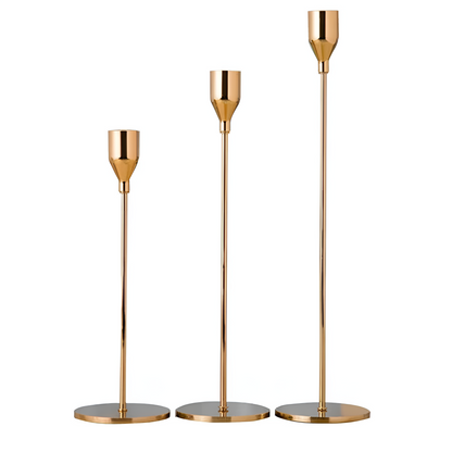 Sento Kerzenhalter Set - Metall, 3-teilig, Für Stabkerzen 2