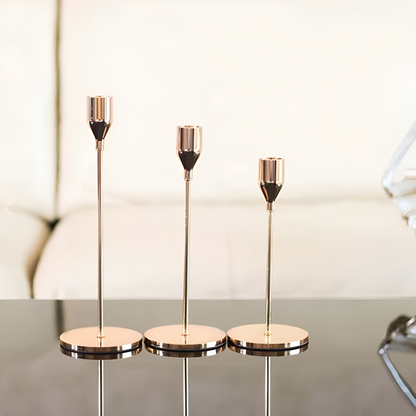Sento Kerzenhalter Set - Metall, 3-teilig, Für Stabkerzen 7