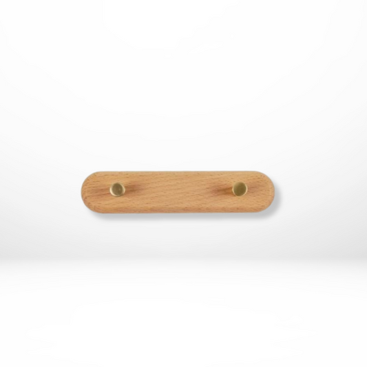 Sento Wandhaken Garderobe - Naturholz mit Messingakzenten, Platzsparend 0
