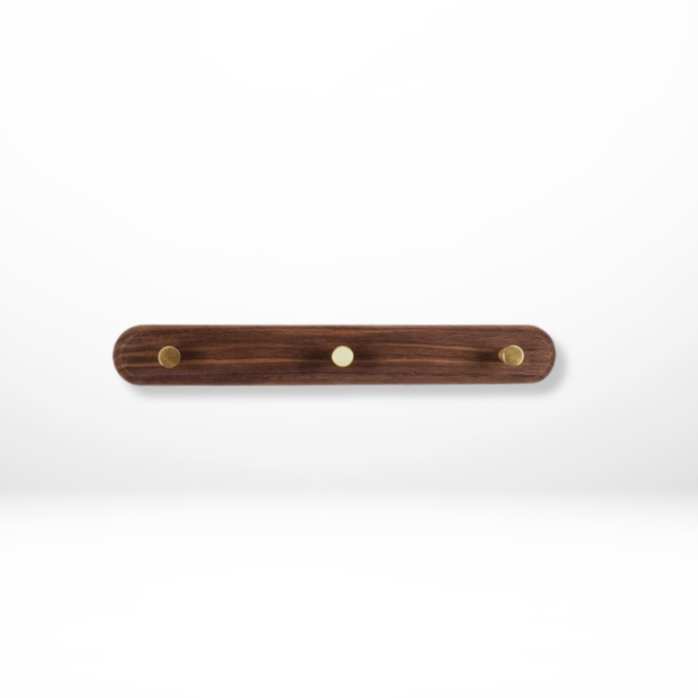 Sento Wandhaken Garderobe - Naturholz mit Messingakzenten, Platzsparend 10