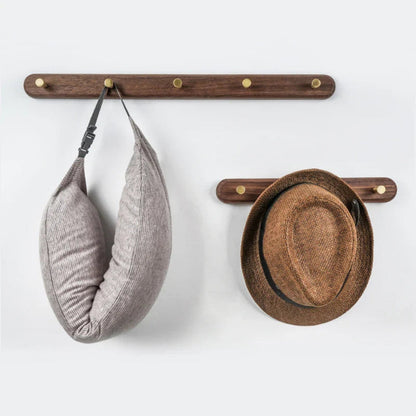Sento Wandhaken Garderobe - Naturholz mit Messingakzenten, Platzsparend 5