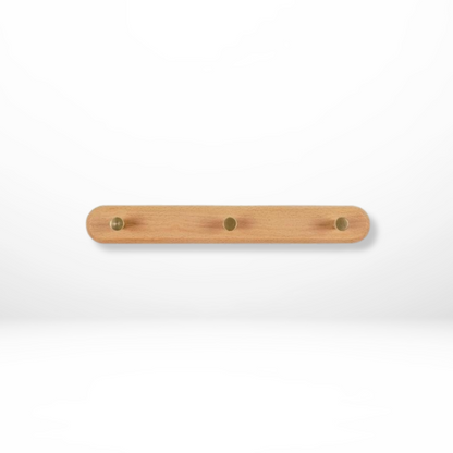 Sento Wandhaken Garderobe - Naturholz mit Messingakzenten, Platzsparend 6