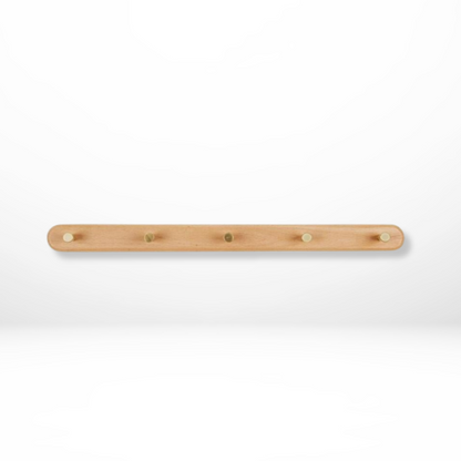 Sento Wandhaken Garderobe - Naturholz mit Messingakzenten, Platzsparend 7