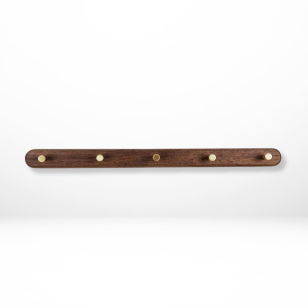 Sento Wandhaken Garderobe - Naturholz mit Messingakzenten, Platzsparend 9