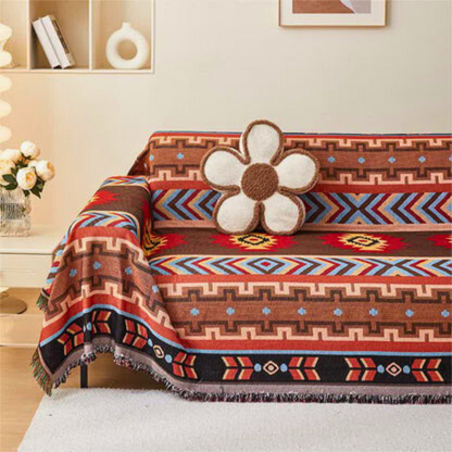 Sofara Boho Bezug - Atmungsaktive Polyester-Baumwoll-Mischung, Geometrische Muster 0