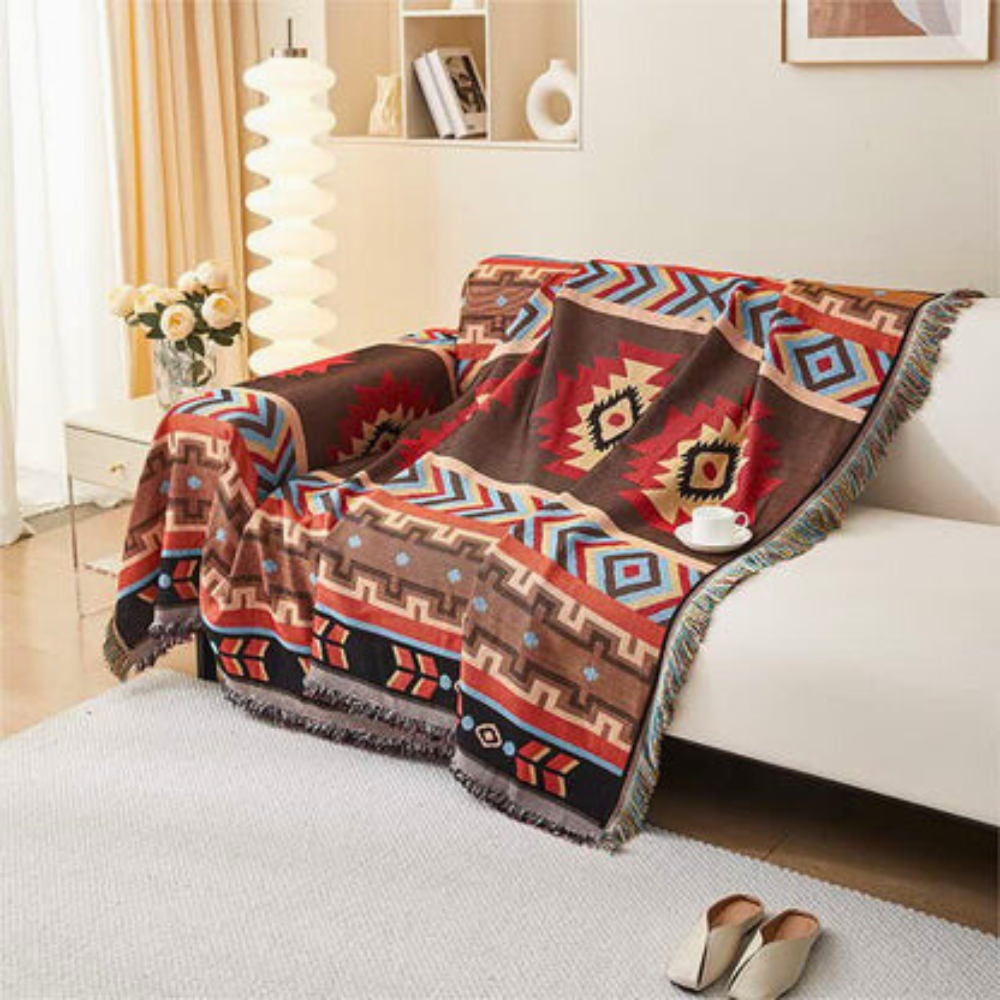 Sofara Boho Bezug - Atmungsaktive Polyester-Baumwoll-Mischung, Geometrische Muster 2