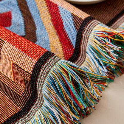 Sofara Boho Bezug - Atmungsaktive Polyester-Baumwoll-Mischung, Geometrische Muster 3