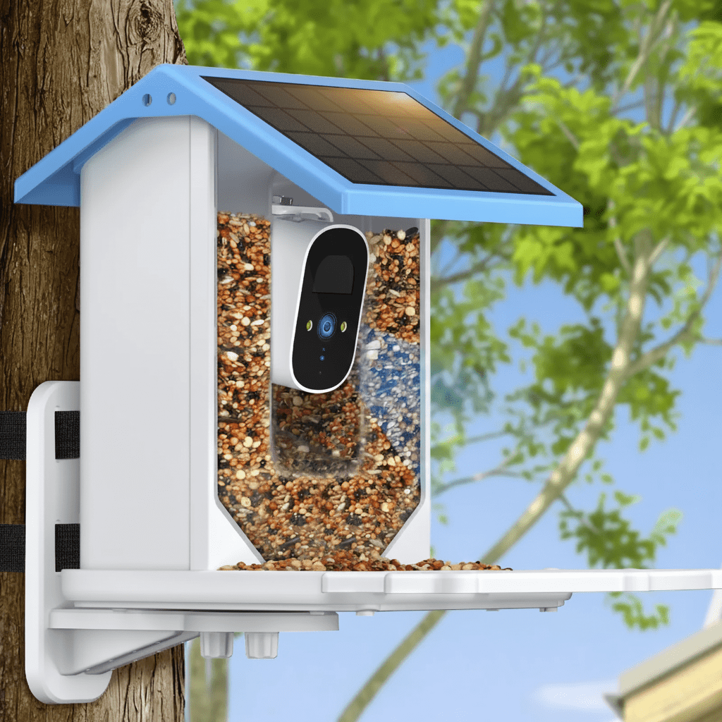 SolaBird Vogelhaus - Solarbetrieben mit 2,4K-HD-Kamera, Wetterfest 0