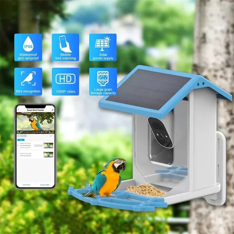 SolaBird Vogelhaus - Solarbetrieben mit 2,4K-HD-Kamera, Wetterfest 5