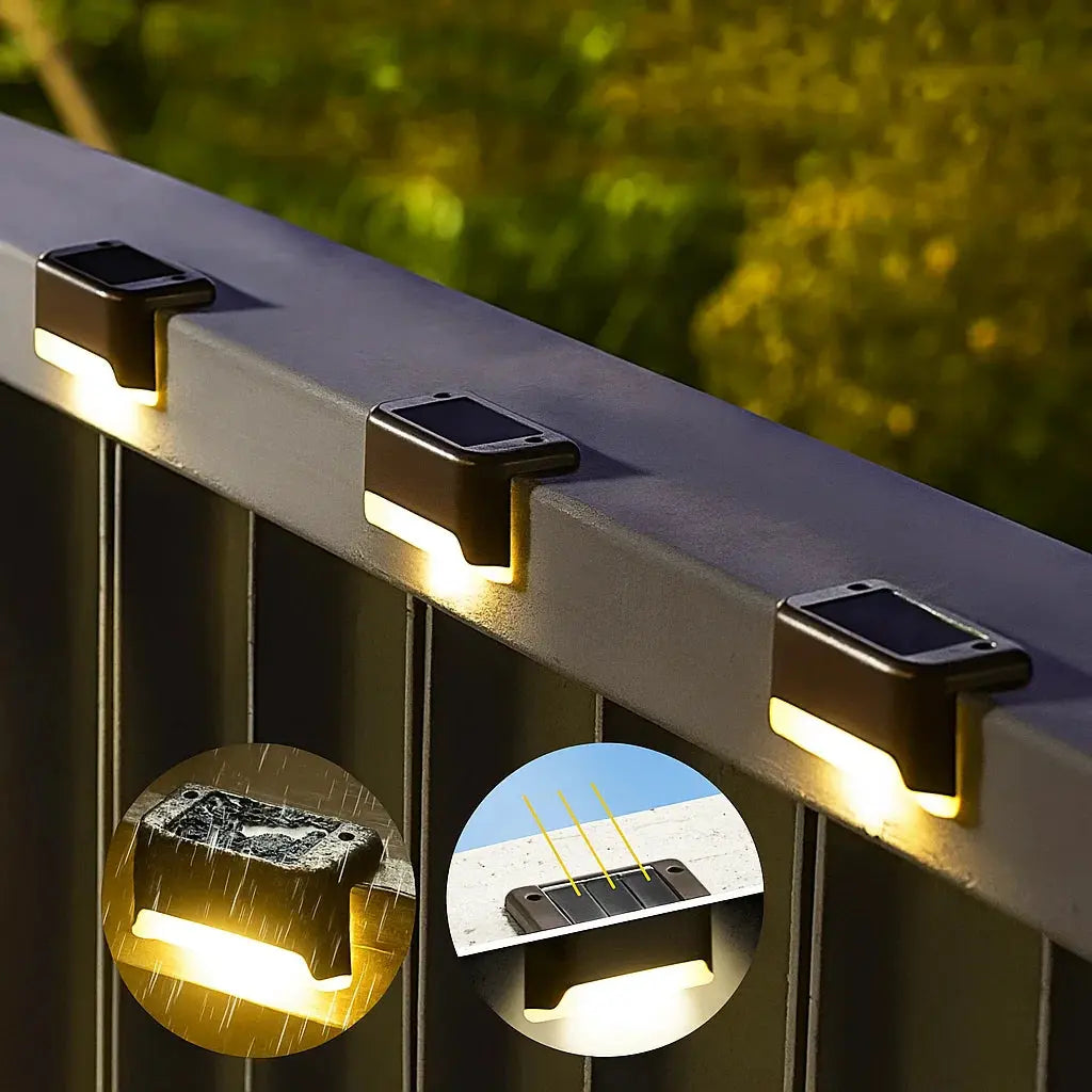 Solea Solar Terrassenlichter Set - Wetterfest, Automatisch, 4er-Set 0
