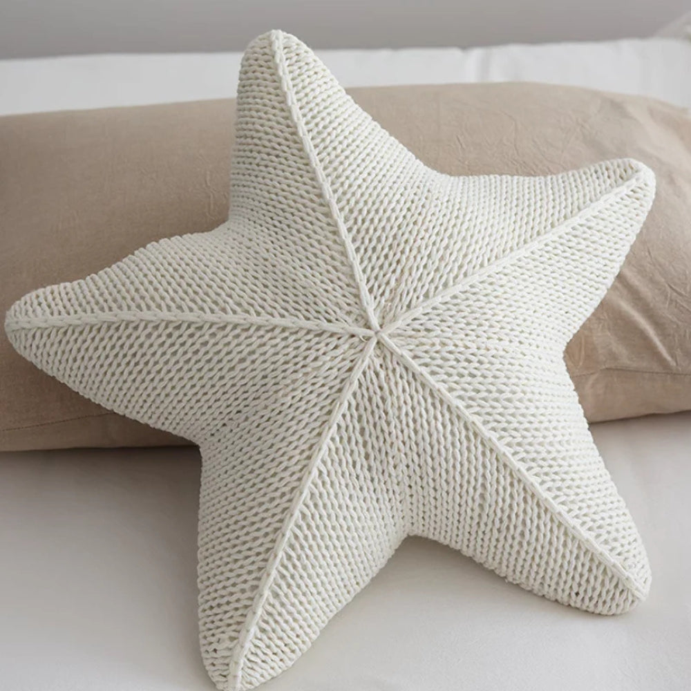 Soleil Kissen - Handgestrickt, Seestern-Design 50x50 cm 3