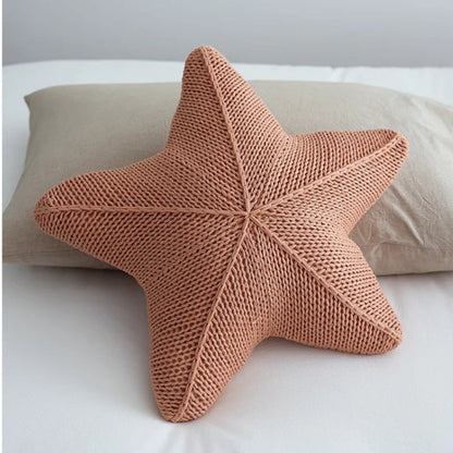 Soleil Kissen - Handgestrickt, Seestern-Design 50x50 cm 4