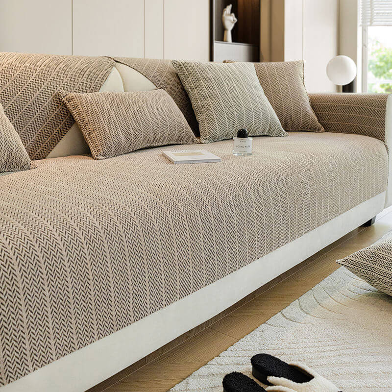 PetShieldWeave™ - Chenille Sofaüberwurf - Haustierfreundlicher Stil - Rutschfester Sofaschutz