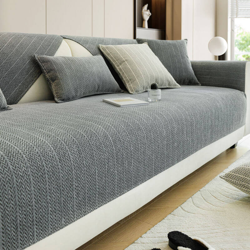 PetShieldWeave™ - Chenille Sofaüberwurf - Haustierfreundlicher Stil - Rutschfester Sofaschutz