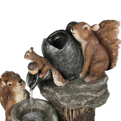 Sonnentau Gartenfigur - Wetterfestes Enten- und Eichhörnchen-Design für den Garten 8