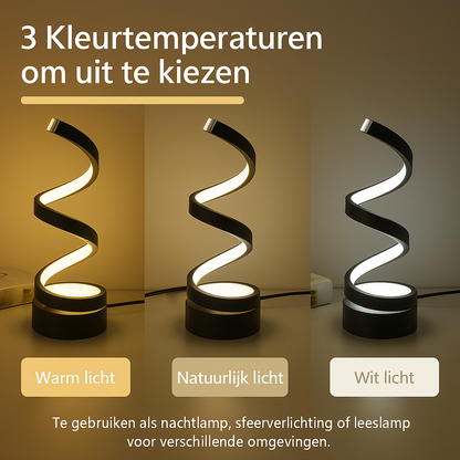 Spiralux Tischlampe - Dimmbar LED, Modernes Spiraldesign 2