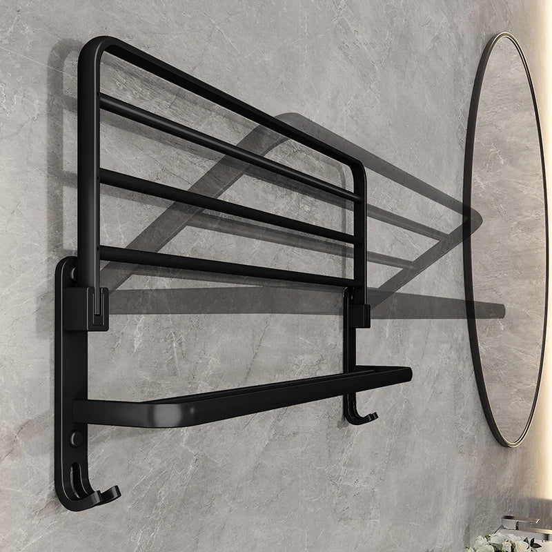 Talia Handtuchhalter Wand - Mattschwarz, Zusammenklappbar, Platzsparend 2