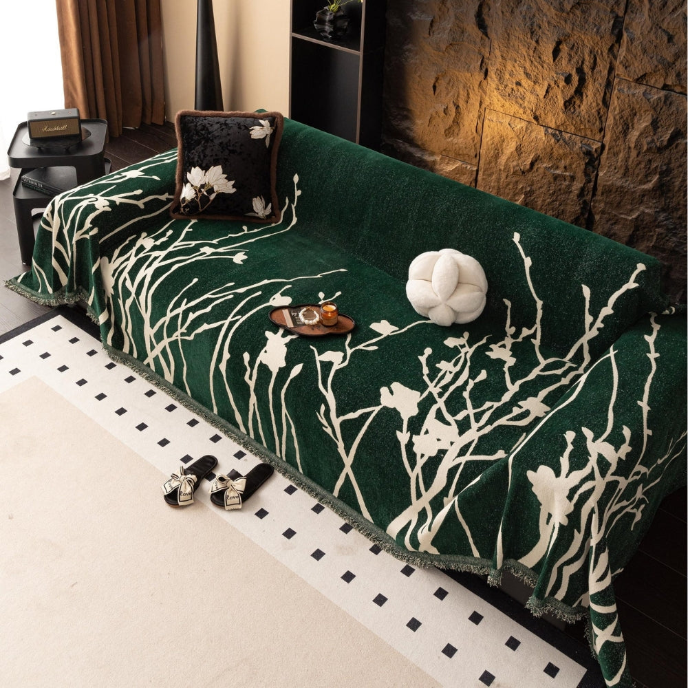 Talia Sofabezug - Chenille-Stoff, Elegantes Zweigmuster 6