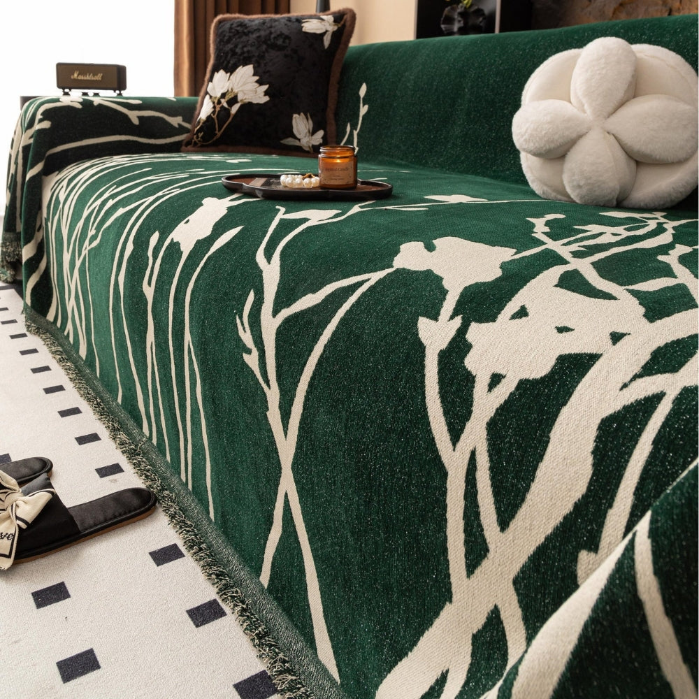 Talia Sofabezug - Chenille-Stoff, Elegantes Zweigmuster 8